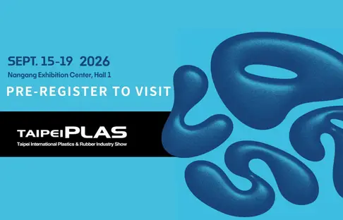 TaipeiPLAS 2026 event banner for AMP at Booth J0302, September 15 to 19 at Nangang Exhibition Center Hall 1